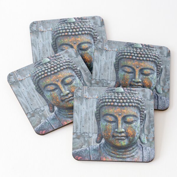 Item preview, Boeddha tegen Betonnen Muur designed and sold by DeMuurdecoratie.