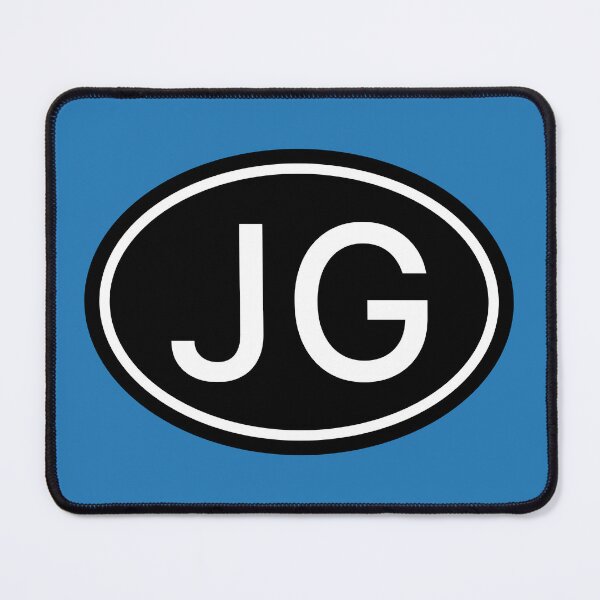 Item preview, JG Initials Monogram Oval White Letters designed and sold by Jeallan Designs.