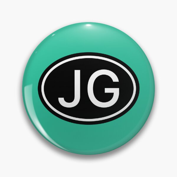 Item preview, JG Initials Monogram Oval White Letters designed and sold by Jeallan Designs.