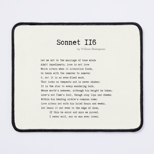 Item preview, Sonnet 116 by William Shakespeare designed and sold by Poemit.