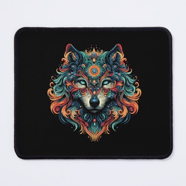 Item preview, Fractal Wolf Spirit Animal Psychedelic Third Eye Awakening designed and sold by Dressed For  Duty.