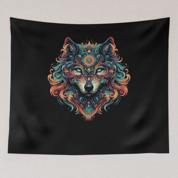 Item preview, Fractal Wolf Spirit Animal Psychedelic Third Eye Awakening designed and sold by Dressed For  Duty.