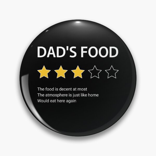 Item preview, Dad's food, three star review, funny food rating, family dinner, food review for dad, three star rating designed and sold by Dahlann.