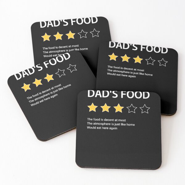 Item preview, Dad's food, three star review, funny food rating, family dinner, food review for dad, three star rating designed and sold by Dahlann.