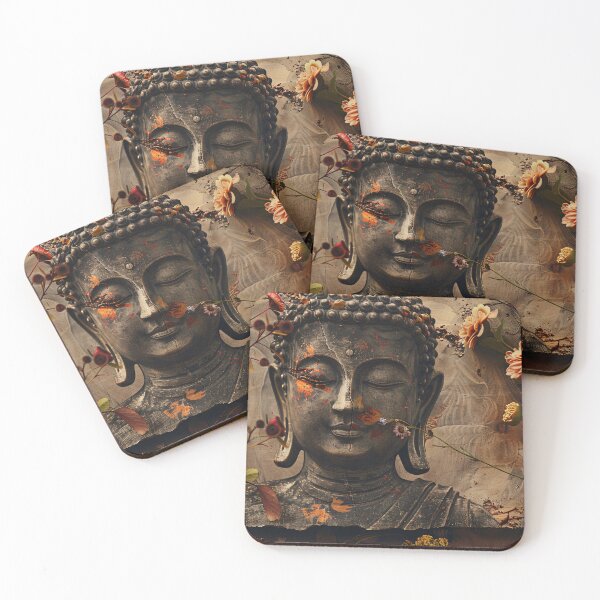 Item preview, Serene Boeddha met Bloemen designed and sold by DeMuurdecoratie.