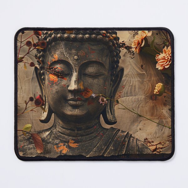 Item preview, Serene Boeddha met Bloemen designed and sold by DeMuurdecoratie.