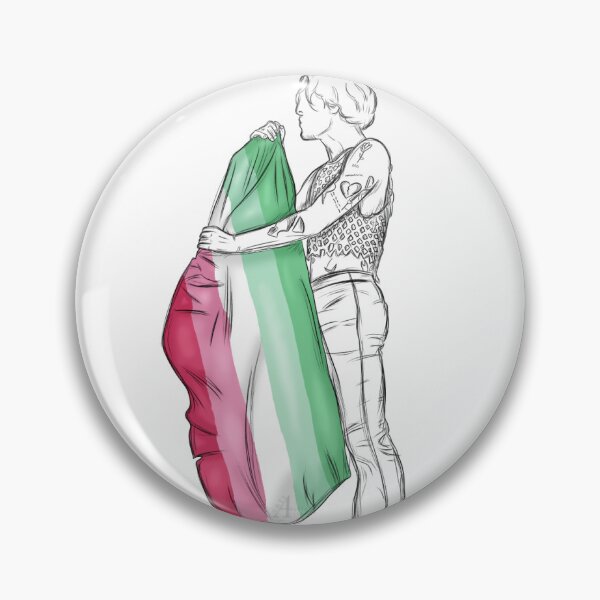 Item preview, Måneskin Damiano David with abrosexual flag designed and sold by ArteDellaVitaDE.