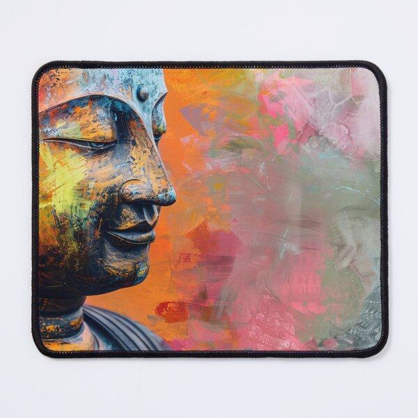 Item preview, Kleurrijk Boeddha Portret designed and sold by DeMuurdecoratie.