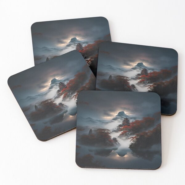 Item preview, Mystical Japanese Mountain Temple designed and sold by Design-Illusi0n.