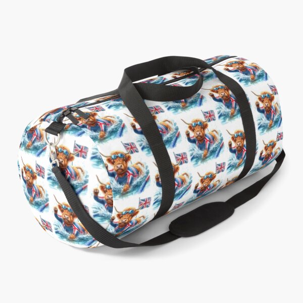 Item preview, Team GB Cute Highland Cow Swimming Event Olympics Colorful Watercolor designed and sold by MaedK.