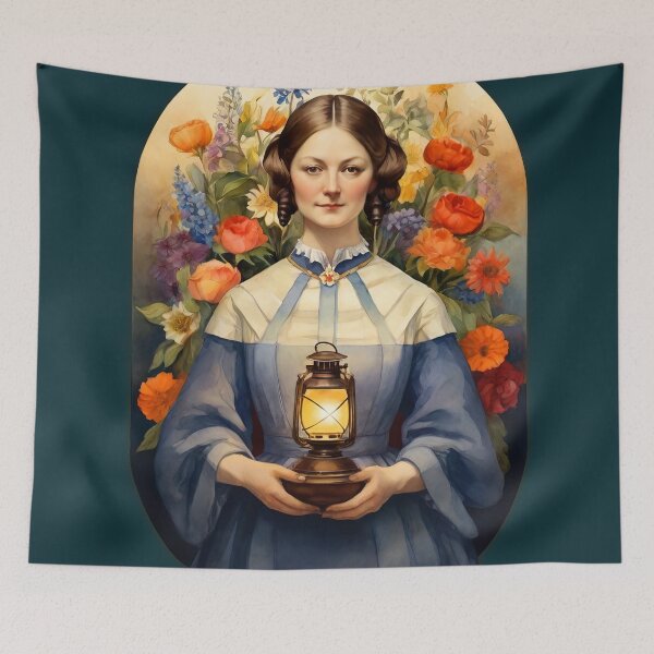 Item preview, Nurse practitioner- Florence Nightingale go with the flo design - lady with the lamp - Retro Art designed and sold by The-LanternGirl.