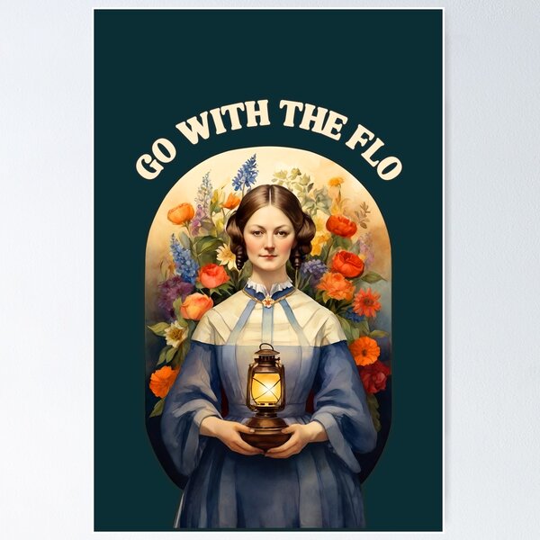 Item preview, Nurse practitioner- Florence Nightingale go with the flo design - lady with the lamp - Retro Art designed and sold by The-LanternGirl.