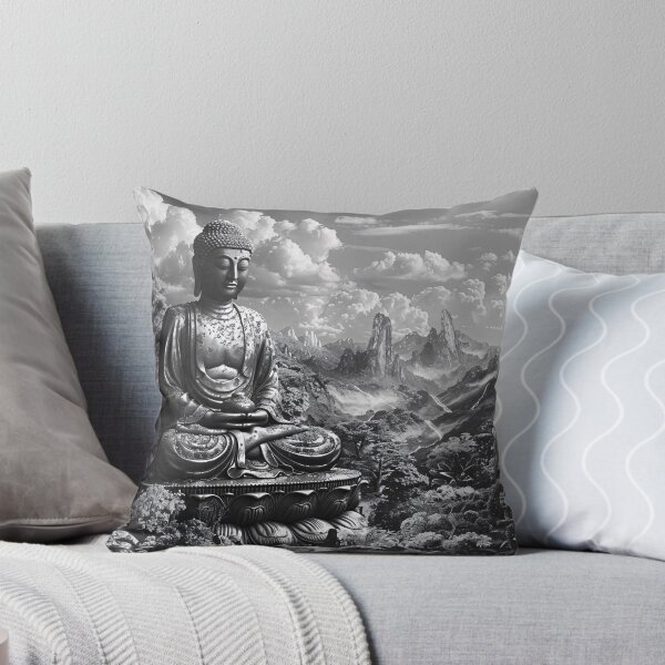 Item preview, Mediterende Boeddha in landschap designed and sold by DeMuurdecoratie.