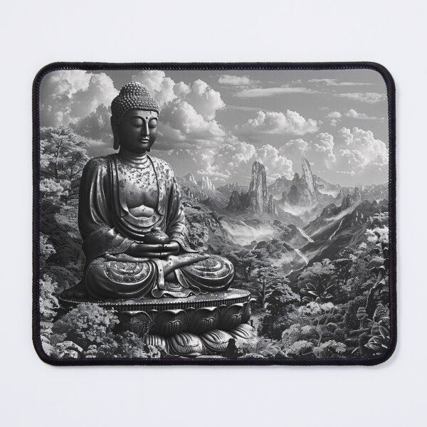 Item preview, Mediterende Boeddha in landschap designed and sold by DeMuurdecoratie.
