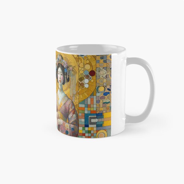 Item preview, Japanese Woman in Kimono- Klimt 8 designed and sold by Kallak-AI-Art.