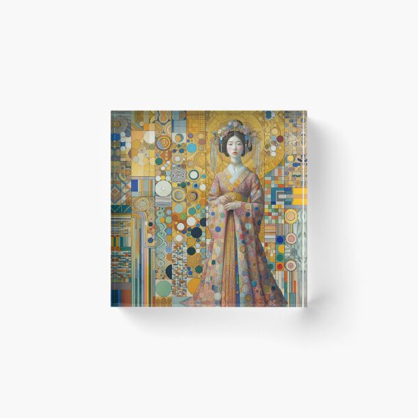 Item preview, Japanese Woman in Kimono- Klimt 8 designed and sold by Kallak-AI-Art.