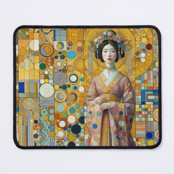 Item preview, Japanese Woman in Kimono- Klimt 8 designed and sold by Kallak-AI-Art.