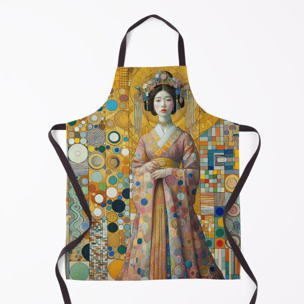 Item preview, Japanese Woman in Kimono- Klimt 8 designed and sold by Kallak-AI-Art.