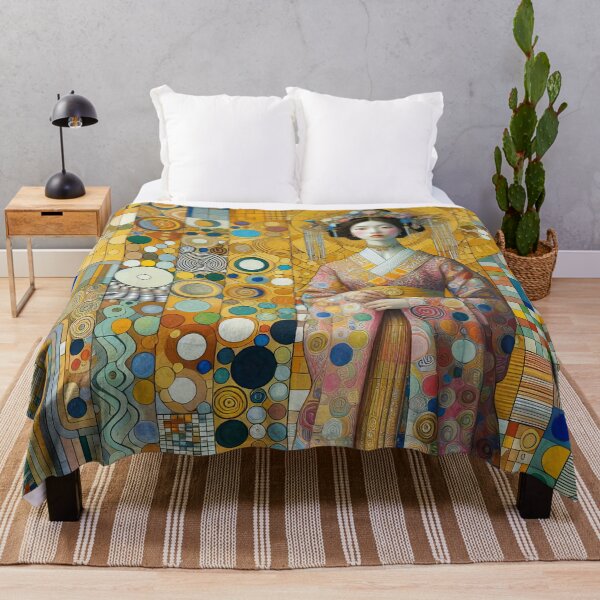 Item preview, Japanese Woman in Kimono- Klimt 8 designed and sold by Kallak-AI-Art.