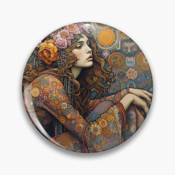 Item preview, Hippie Woman - Klimt 9 designed and sold by Kallak-AI-Art.