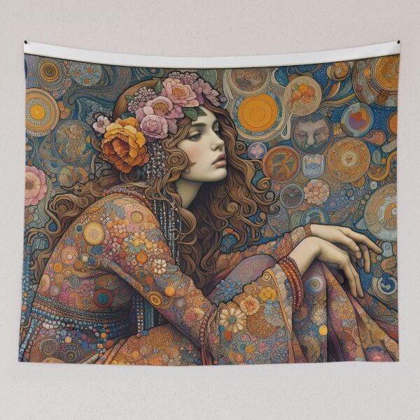 Item preview, Hippie Woman - Klimt 9 designed and sold by Kallak-AI-Art.