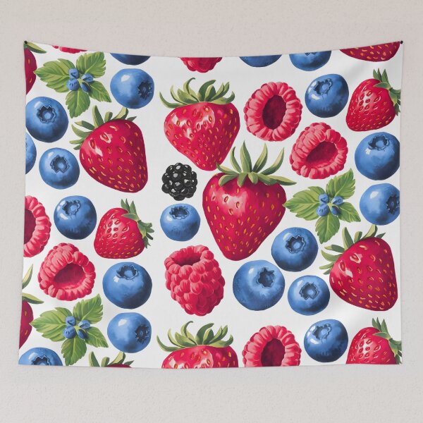 Item preview, watercolor illustration of various types of berries designed and sold by OneLastWish.
