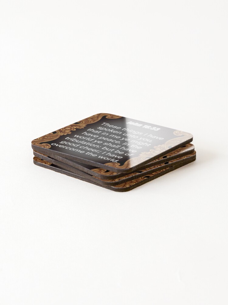 Thumbnail 4 of 5, Coasters (Set of 4), "Overcoming Tribulation with Christ" designed and sold by RhonDesign.