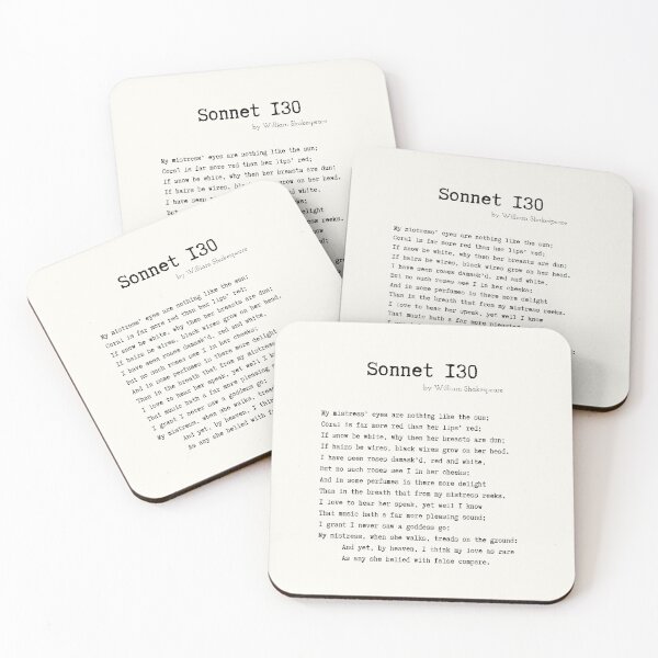 Aperçu de l'œuvre Sonnet Sonnet 130 de William Shakespeare créée et vendue par Poemit.