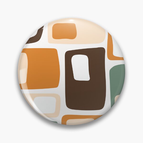 Item preview, Mid Century Funky Geometric Shapes Brown, Orange, Green designed and sold by trdstudio.