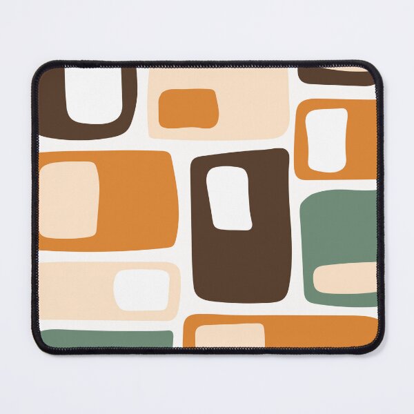 Item preview, Mid Century Funky Geometric Shapes Brown, Orange, Green designed and sold by trdstudio.