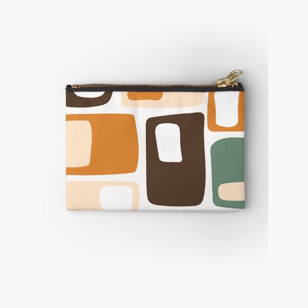 Item preview, Mid Century Funky Geometric Shapes Brown, Orange, Green designed and sold by trdstudio.