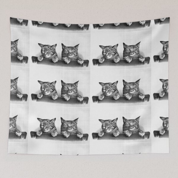 Item preview, Cats Peer Over Back of Chair 1881 designed and sold by RocketshipRetro.