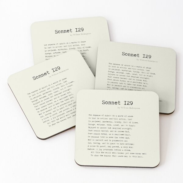 Item preview, Sonnet 129 by William Shakespeare designed and sold by Poemit.