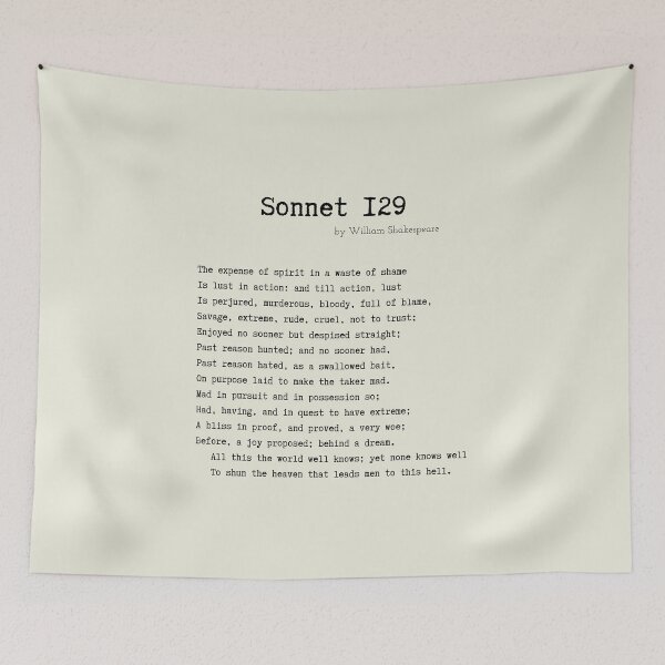 Item preview, Sonnet 129 by William Shakespeare designed and sold by Poemit.