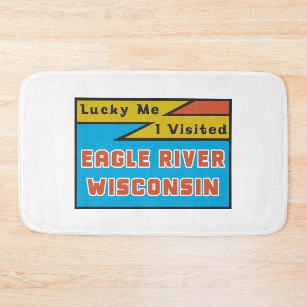 Item preview, Vintage Style Eagle River Wisconsin Decal designed and sold by Decal Mania.