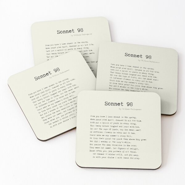 Item preview, Sonnet 98 by William Shakespeare designed and sold by Poemit.