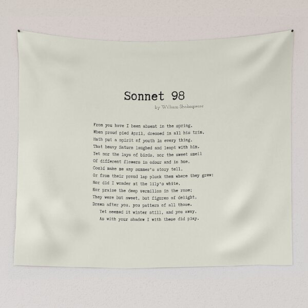 Item preview, Sonnet 98 by William Shakespeare designed and sold by Poemit.