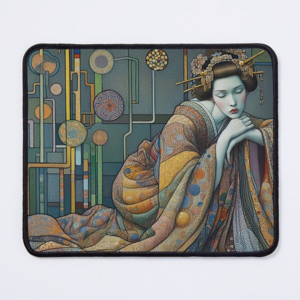 Item preview, Portrait of a Japanese Woman - Klimt 12 designed and sold by Kallak-AI-Art.