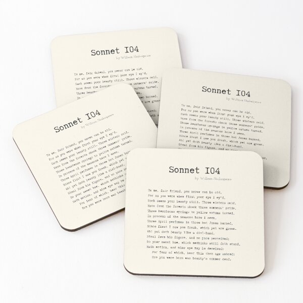 Item preview, Sonnet 104 by William Shakespeare designed and sold by Poemit.