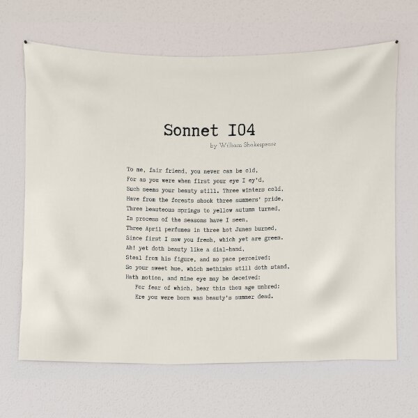 Item preview, Sonnet 104 by William Shakespeare designed and sold by Poemit.