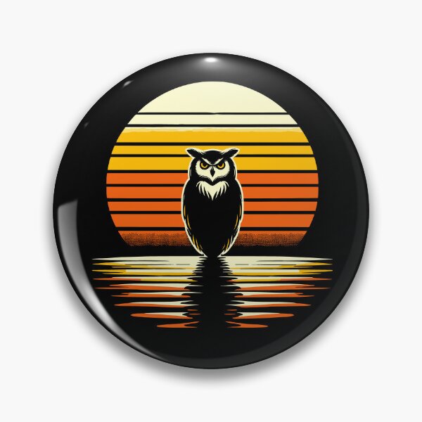 Artikelvorschau, Owl Bird Sunset Retro Style Safari Vintage 70s entworfen und verkauft von Dressed For Duty.