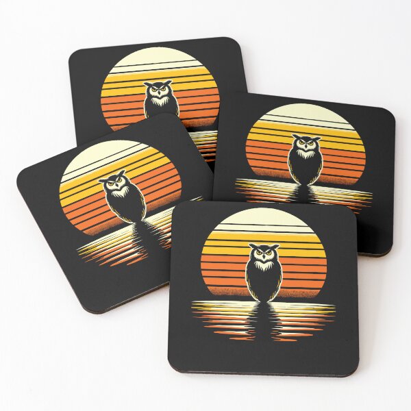 Item preview, Owl Bird Sunset Retro Style Safari Vintage 70s designed and sold by Dressed For Duty.