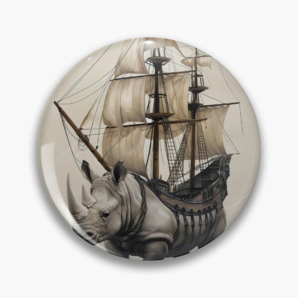 Item preview, Nautical rhinoceros. designed and sold by MyHappyArtShop.