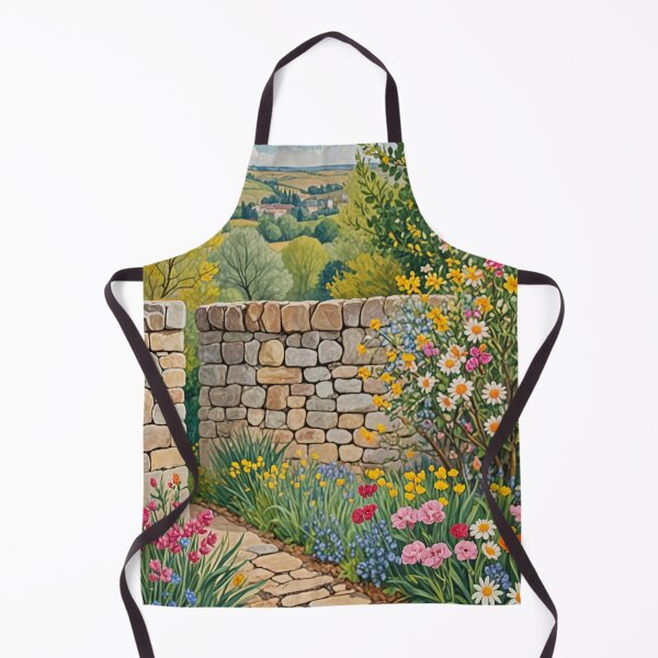 Item preview, Spring Sanctuary: Stone Wall Amidst a Blossoming Garden designed and sold by Lizetteh.