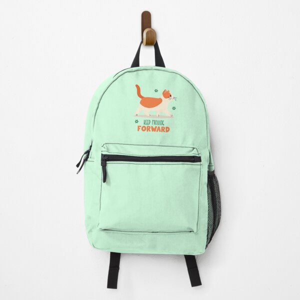 Item preview, An orange cat with typography of keep moving forward designed and sold by oryzasian.