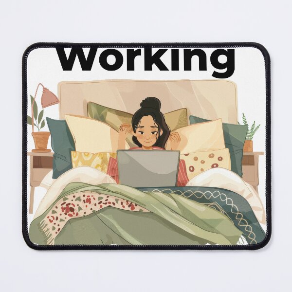 Item preview, Working From Home Woman In Bed designed and sold by Wormy-23.