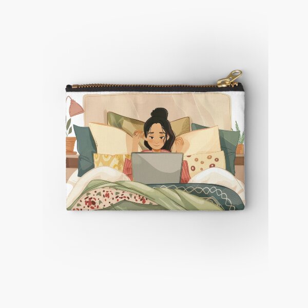 Item preview, Working From Home Woman In Bed designed and sold by Wormy-23.