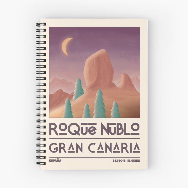 Item preview, Roque Nublo Painted Travel Poster designed and sold by JDP--Designs.