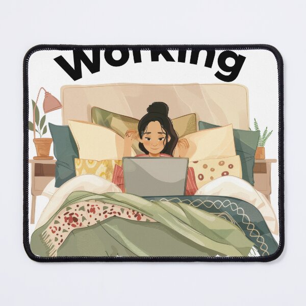 Item preview, Working From Home Woman In Bed designed and sold by Wormy-23.
