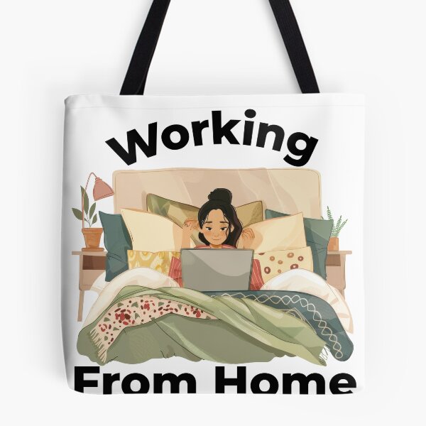 Item preview, Working From Home Woman In Bed designed and sold by Wormy-23.